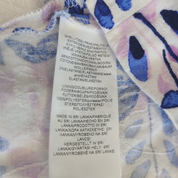 CHAPS White & Blue Patterned Sleeveless Dress 14 - Picture 6 of 6